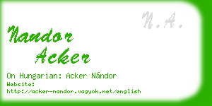 nandor acker business card